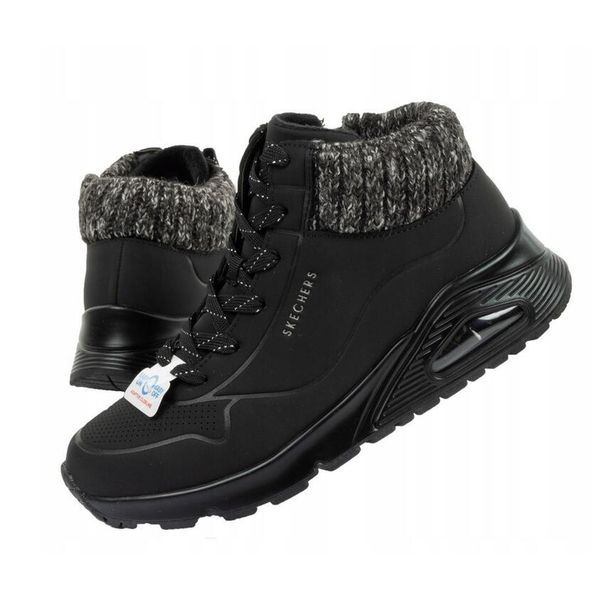 Buty damskie Skechers Uno Darling Daze. Czarne buty sportowe na co dzień damskie Skechers, bez wzorów, ze skóry. Za 259.99 zł.