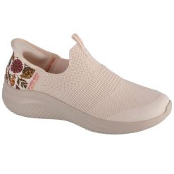 Buty sportowe Sneakersy damskie, Slip-Ins Ultra Flex 3.0 New Wings. Białe buty sportowe na co dzień damskie Skechers, bez wzorów, trekkingowe. Za 449.99 zł.