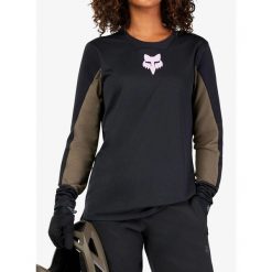Bluza rowerowa damska Fox Defend LS Jersey Park. Czarne bluzy bez kaptura damskie FOX, z jersey. Za 293.99 zł.