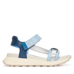 Sandały Hispanitas. Niebieskie sandały damskie Hispanitas, bez wzorów, bez obcasa, na płaskiej podeszwie. Za 609.99 zł.