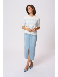 Kaffe Koszulka dzianinowa w kolorze kremowym rozmiar: L. Brązowe bluzki damskie Kaffe, l, bez wzorów, z dzianiny, bez kołnierzyka. Za 61.17 zł.