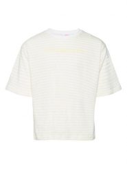 Vero Moda Girl Koszulka "Leila" w kolorze biało-żółtym rozmiar: 122/128. Białe koszulki dziewczęce Vero Moda Girl, bez wzorów, z bawełny, bez ramiączek. Za 26.31 zł.