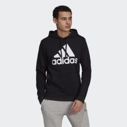 Bluza z Kapturem Essentials Big Logo Rozmiar M Czarny - GK9220. Białe bluzy sportowe męskie Adidas, bez wzorów, z bawełny, sportowe, bez kołnierzyka, bez ramiączek. Za 199.00 zł.