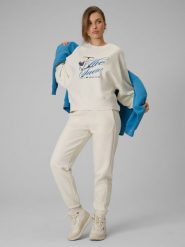 4F Spodnie dresowe joggery damskie - beżowe XXL. Brązowe spodnie dresowe damskie 4f, xxl, bez wzorów, z bawełny. Za 149.99 zł.