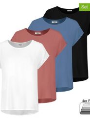 Sublevel Koszulki (4 szt.) w różnych kolorach rozmiar: XS. Białe t-shirty damskie Sublevel, s, bez wzorów, z wiskozy, bez kołnierzyka. Za 70.24 zł.