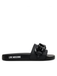 LOVE MOSCHINO Klapki JA28132G1MI17000 Czarny. Czarne klapki damskie Love Moschino, bez wzorów, z tworzywa sztucznego, bez obcasa. Za 489.99 zł.