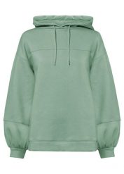 Bluza z kapturem oversize, z miękkiego materiału z bawełną. Zielone bluzy z kapturem damskie bonprix, z bawełny. Za 109.99 zł.