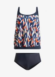 Tankini oversize (2 części). Niebieskie bikini damskie bonprix, bez wzorów. Za 159.99 zł.