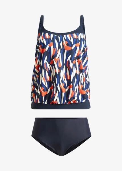 Tankini oversize (2 części). Niebieskie bikini damskie bonprix, bez wzorów. Za 159.99 zł.