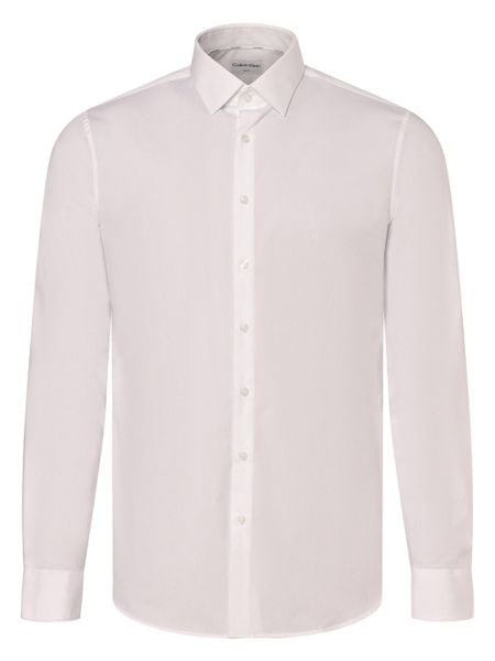 Calvin Klein Koszula Mężczyźni Slim Fit Bawełna biały, 39. Białe koszule męskie CALVIN KLEIN, m, bez wzorów, z bawełny, bez kołnierzyka, bez ramiączek. Za 359.95 zł.