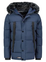 Geographical Norway Parka "Delote" w kolorze granatowym rozmiar: M. Niebieskie parki męskie Geographical Norway, m, z aplikacjami. Za 256.70 zł.