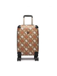 Guess Walizka kabinowa Eliette TWB931 59830 Beżowy. Brązowe walizki Guess, z aplikacjami, z tworzywa sztucznego. Za 829.99 zł.