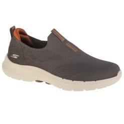 Buty sportowe Sneakersy męskie, Skechers Go Walk 6. Brązowe buty sportowe na co dzień męskie Skechers, bez zapięcia, trekkingowe. Za 279.99 zł.