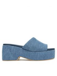 Pollini Klapki SA28248I0MTQ0707 Niebieski. Niebieskie klapki damskie Pollini, bez wzorów, z materiału, bez obcasa. Za 1,249.00 zł.
