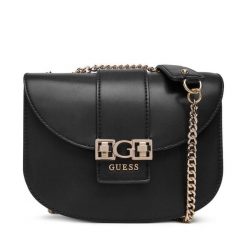 Torebka Guess. Czarne torebki klasyczne damskie Guess, z aplikacjami, wizytowe, bez kołnierzyka, bez ramiączek. Za 399.99 zł.