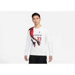Koszulka sportowa męska Nike Air Jordan Holiday. Białe t-shirty sportowe męskie Nike, m, z bawełny, bez ramiączek. Za 269.00 zł.