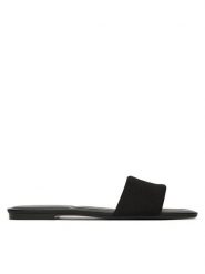 Calvin Klein Klapki Square Flat Sndl Canvas Hw HW0HW03129 Czarny. Czarne klapki damskie CALVIN KLEIN, bez wzorów, z materiału, bez obcasa. Za 329.99 zł.