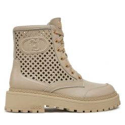 Trzewiki Liu Jo. Brązowe botki damskie Liu Jo, bez obcasa, na płaskiej podeszwie, bez zapięcia. Za 559.99 zł.