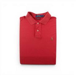 Second life - Koszulka polo męska Polo Ralph Lauren czerwony - Stan dobry. Czerwone koszulki polo męskie Ralph Lauren, l, bez wzorów, z materiału, bez ramiączek. Za 106.46 zł.