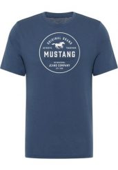 Męski T-Shirt Mustang Style Alex Dark Denim 1017333 5242. T-shirty męskie Mustang, m, bez wzorów, z denimu, bez kołnierzyka. Za 69.99 zł.