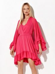 Rage Age Sukienka letnia Vegas Różowy Regular Fit. Czerwone sukienki damskie Rage Age, na lato, xs, bez wzorów, z syntetyku, bez kołnierzyka, bez ramiączek. Za 599.99 zł.