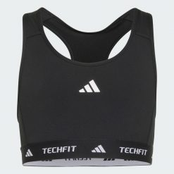 Biustonosz Techfit PrimeLift React. Białe biustonosze sportowe damskie Adidas, bez wzorów, z dzianiny. Za 99.95 zł.