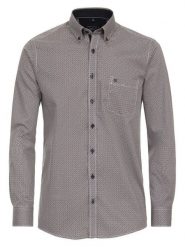 CASAMODA Koszula - Comfort fit - w kolorze czarno-jasnobrązowym rozmiar: XXL. Brązowe koszule męskie CASAMODA, xxl, bez wzorów, z bawełny, bez kołnierzyka, bez ramiączek. Za 95.69 zł.