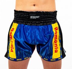Krótkie KickBox Knockout Rumunia. Szorty męskie KNOCKOUT, bez wzorów, z materiału. Za 151.79 zł.