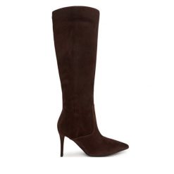 Kozaki Guess. Brązowe kozaki damskie Guess, bez obcasa, na szpilce. Za 954.99 zł.