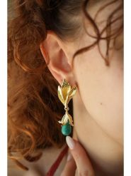 L'Atelier de Gaia Pozłacane kolczyki z warasytami rozmiar: onesize. Zielone kolczyki damskie L'Atelier de Gaia, pozłacane. Za 104.64 zł.