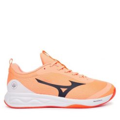 Buty halowe Mizuno. Pomarańczowe buty sportowe na co dzień męskie Mizuno, bez zapięcia, mizuno wave. Za 519.99 zł.