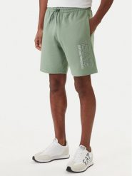EA7 Emporio Armani Szorty sportowe 7M001315 AF13512 Zielony Regular Fit. Zielone szorty męskie EA7 Emporio Armani, bez wzorów, z bawełny, sportowe. Za 409.99 zł.
