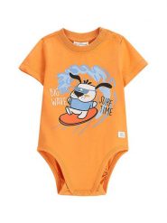 Coccodrillo Body dziecięce WC5112202HBN Pomarańczowy. Brązowe body niemowlęce COCCODRILLO, bez wzorów, z bawełny, bez ramiączek. Za 39.99 zł.