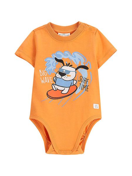 Coccodrillo Body dziecięce WC5112202HBN Pomarańczowy. Brązowe body niemowlęce COCCODRILLO, bez wzorów, z bawełny, bez ramiączek. Za 29.99 zł.