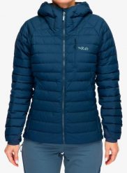 Kurtka puchowa damska Rab Microlight Windstopper Hoody. Niebieskie kurtki damskie RAB, l, bez wzorów, z gore-texu, bez kaptura. Za 1,169.29 zł.