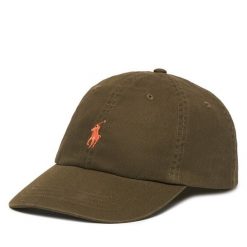 Czapka z daszkiem Polo Ralph Lauren. Brązowe czapki z daszkiem damskie Polo Ralph Lauren, bez wzorów. Za 259.99 zł.