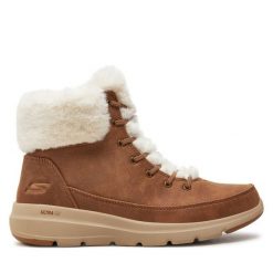 Botki Skechers. Brązowe botki damskie Skechers, bez obcasa, na płaskiej podeszwie, bez zapięcia. Za 309.99 zł.