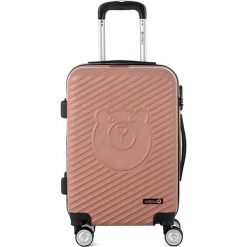 Walizka w kolorze różowego złota - 44 l. Czerwone walizki Bestseller Luggage, bez wzorów, z materiału. W wyprzedaży za 169.95 zł.