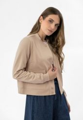 Lekka kurtka typu bomberka J-KALIA. Brązowe kurtki damskie Volcano, s, bez wzorów, z elastanu, bez kaptura. Za 229.99 zł.