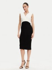 DKNY Sukienka koktajlowa DD4KWD80 Czarny Slim Fit. Czarne sukienki damskie DKNY, bez wzorów, z syntetyku, wizytowe, bez kołnierzyka, bez ramiączek. Za 419.99 zł.