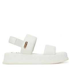 Sandały Liu Jo. Białe sandały damskie Liu Jo, bez wzorów, bez obcasa, na płaskiej podeszwie. Za 389.99 zł.