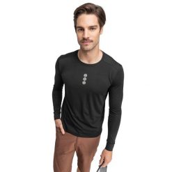 Koszulka rowerowa z długim rękawem gravel męska Rubra. Czarne t-shirty sportowe męskie SIROKO, m, z tkaniny, bez ramiączek, rowerowe. Za 169.00 zł.