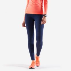Legginsy do biegania damskie Kiprun Care. Niebieskie legginsy damskie KIPRUN, l, bez wzorów, z materiału. Za 89.99 zł.