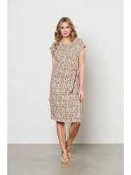 &Co Woman Sukienka "Lizzy" w kolorze beżowo-jasnobrązowym rozmiar: 3XL. Brązowe sukienki damskie &Co Woman, na co dzień, xl, bez wzorów, bez kołnierzyka, bez ramiączek, midi, proste. Za 149.31 zł.