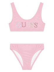 Guess Strój kąpielowy J5GZ00 KCA60 Różowy. Czerwone stroje kąpielowe dziewczęce Guess, z aplikacjami, z syntetyku. Za 119.99 zł.