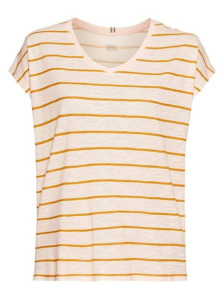 Camel Active Koszulka w kolorze beżowym rozmiar: M. Brązowe bluzki damskie Camel Active, m, bez wzorów, bez kołnierzyka, bez ramiączek. Za 93.07 zł.