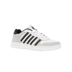 Męskie Powlekane Skórzane Buty Sportowe. Szare buty sportowe na co dzień męskie K-Swiss, z gumy, bez zapięcia, trekkingowe. Za 149.00 zł.