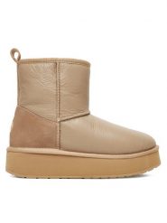 EMU Australia Śniegowce Stinger Mini Flatform Leather W13189 Beżowy. Brązowe śniegowce damskie Emu Australia, ze skóry. Za 789.99 zł.