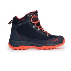 Wodoodporne buty trekkingowe LEZAT ze wzmocnieniami | Gumowa podeszwa i materiał. Czerwone obuwie trekkingowe damskie IZAS, na jesień. W wyprzedaży za 313.00 zł.