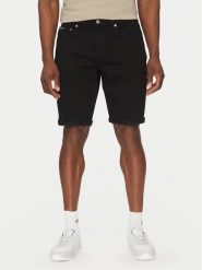 Calvin Klein Jeans Szorty jeansowe J30J327195 Czarny Regular Fit. Czarne szorty męskie Calvin Klein Jeans, z bawełny, bez kołnierzyka. Za 189.99 zł.